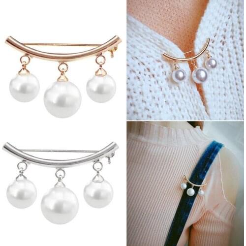 Handmade Pearl Safety Pins for Blankets Skirts Kilts Brooch Pins Arc-shaped