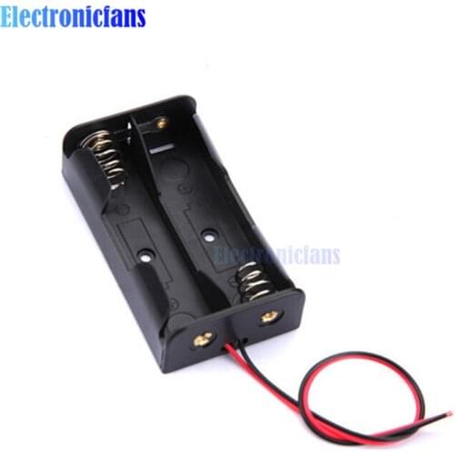 10PCS Plastic Battery Case Storage Box Holder with Wire Leads for 2 X AA 3.0V 2AA