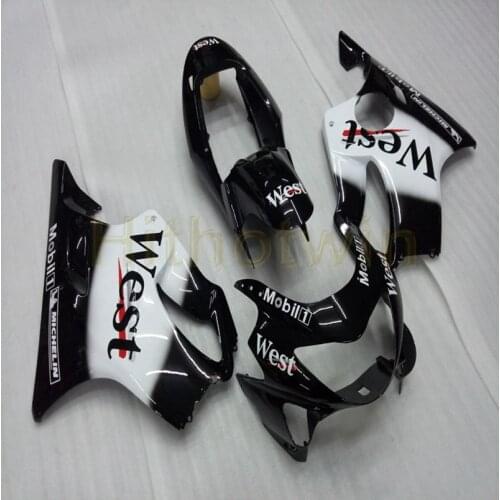 Custom motorcycle cowl for CBR600F4 1999-2000 CBR 600 F4 ABS Fairing+Screws+Injection mold black white M2