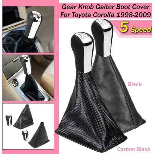 5 Speed Gear Knob Shift PU Leather Gaiter Boot Cover For Toyota Corolla 1998 1999 2000 2001 2002 2003 2004 2005 2006 2007 2008