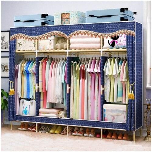 Solid wood wardrobe easy assembled wardrobe length 205 cm