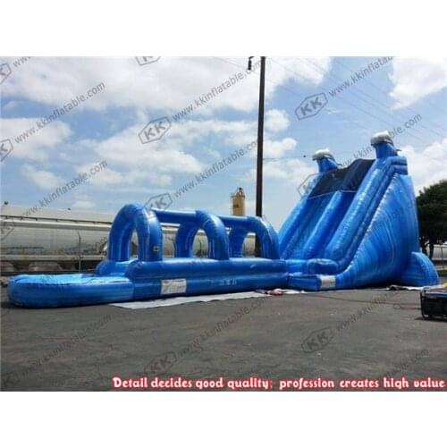 School Activity water slide with blower durable lane slip slide residential pool slides