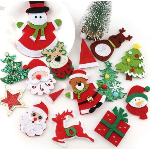Lovely Non-woven Fabric Christmas Tree Applique Patches DIY Craft Decoration Handmade Applique christmas decorations for Home