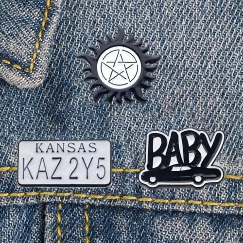 LT1187 Supernatural Enamel Pin Brooches Bag Lapel Pin Cartoon Badges on Backpack Decoration Jewelry Gift Accessories