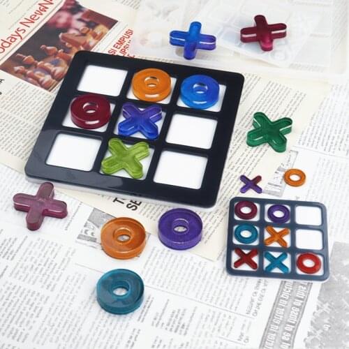 Tic-Tac-Toe OX Chess Game Resin Mold Silicone Mold For DIY Crystal Epoxy Resin Jewelry Making Crafts Handmade Mold