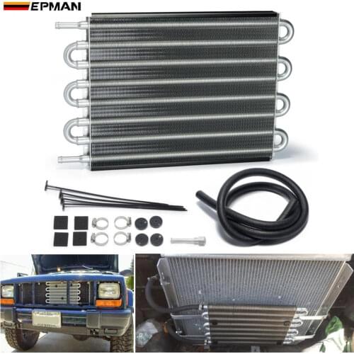 Universal 8 Row Aluminum Remote Transmission Oil Cooler Auto Manual Radiator Converter EP-HYOC405