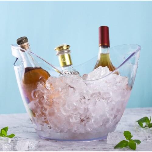 Ice Bucket High Capacity Portable Waterproof Plastic Beer Champagne Bucket Ice Cube Storage Container Bars Night Party Supplies