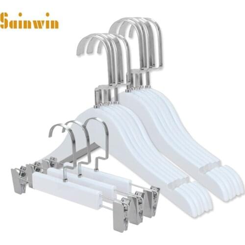 Sainwin 10pcs/lot baby clothes rack wood hanger white wooden hangers
