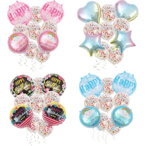 18-inch 10Pcs/1set Foil/Sequin Balloon Happy Birthday Inflatable Helium Balloons Birthday Party Decoration High Quality balloon