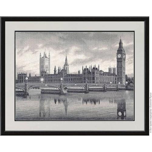 Needlework,embroidery,DIY 14CT Unprinted Cross stitch kits,Nostalgia London Bridge scenery Pattern counted Cross-Stitching