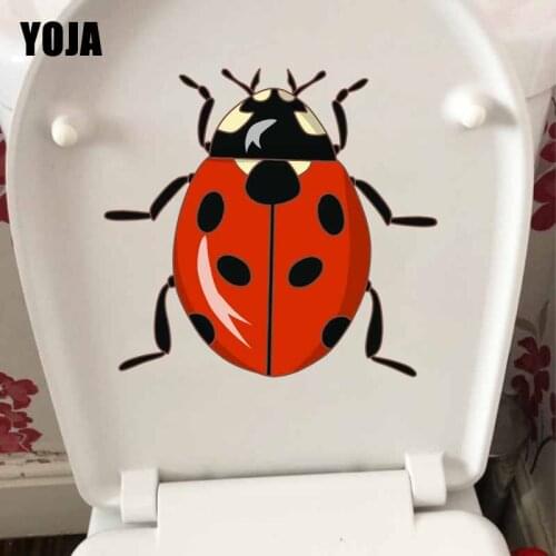 YOJA 21.8X20.2CM Cartoon Coccinella Septempunctata Wall Decal Toilet Sticker Home Decor Cute Animal T5-1038