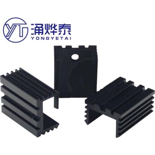 YYT 10PCS U-shaped T0-220 heat sink 7805 heat sink 20*15*10mm black