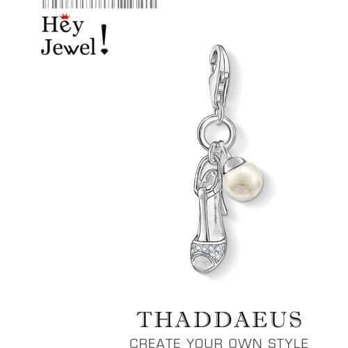 High Heel & Pearl 925 Sterling Silver Charm Pendant For Women 925 Sterling Silver 2020 Spring New Fine Jewelry Gift fit Bracelet