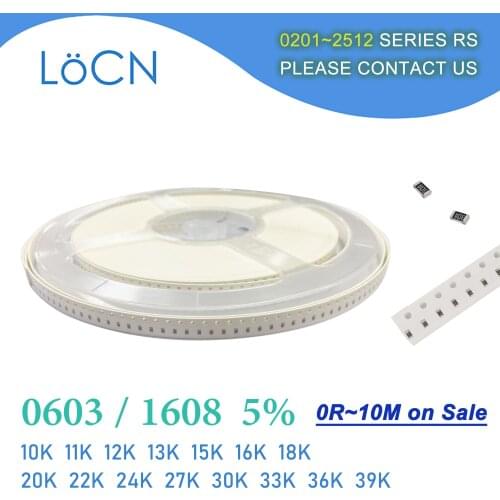 0603 J 5% 5000pcs 10K 11K 12K 13K 15K 16K 18K 20K 22K 24K 27K 30K 33K 36K 39K OHM SMD Resistor 1608 103 113 123 133 153 163 183