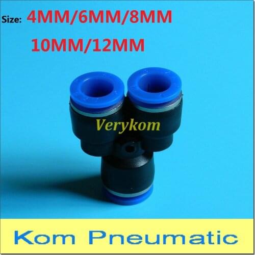 10pcs/lot 3 Way Pneumatic 4MM 6MM 8MM Tube Pipe Push in Connector Y Union Tee PY-6 PY-8 PY-10 Air Quick Fitting