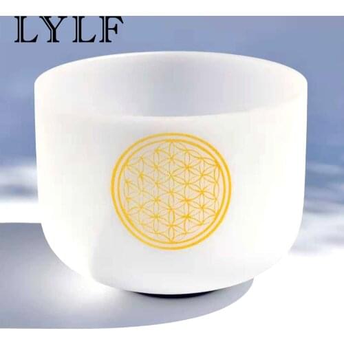 12inch The flower of life design 7 Chakra tones CDEFGAB healing meditation sound bowl