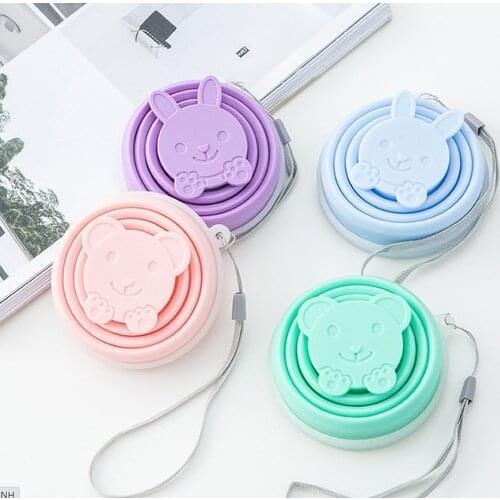200 Ml Silicone Cup Portable Folding Retractable Kettle Creative Cartoon Coffee Cup Outdoor Student Traveling Sports Cup