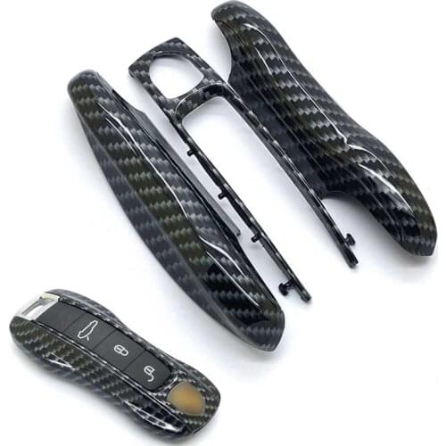 3PCS +Smart Key Case Cover Remote Holder Shell 3 Buttons Bag Keychain for Porsche Panamera 2017-2018