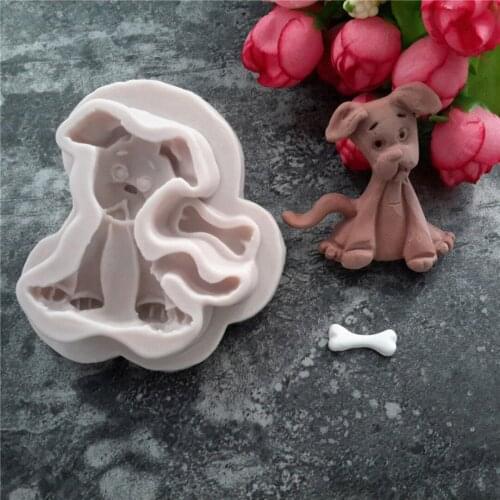 3D Dog Silicone Fondant Mold Cake Decoration Tools Chocolate Gumpaste Mould for Fondant, Gum Paste, Chocolate, Crafts