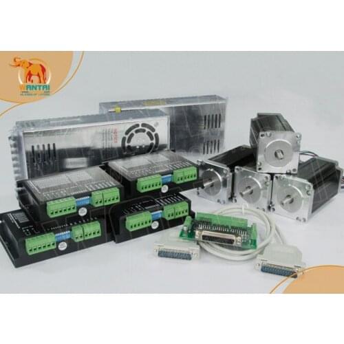 4AXIS Wantai Nema23 57BYGH115-003 SingleShaft Stepper Motor 3Nm 425oz-in&DriverDQ542MA 50V4.2A=Breakout Board&Ca CNC Rounter KIT