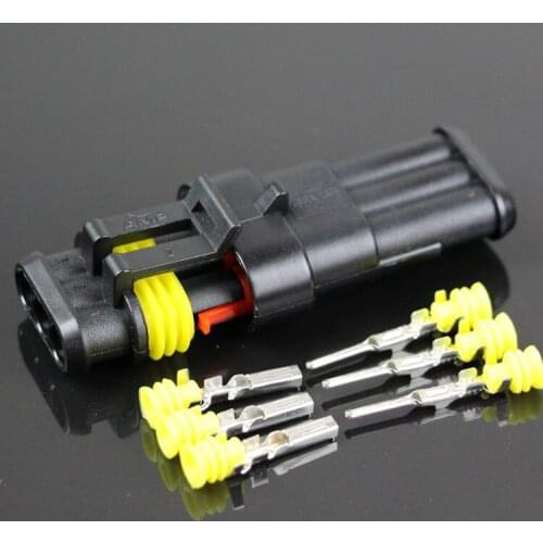 5 sets Kit 3 Pin Way Waterproof Electrical Wire automotive Connector Plug for car