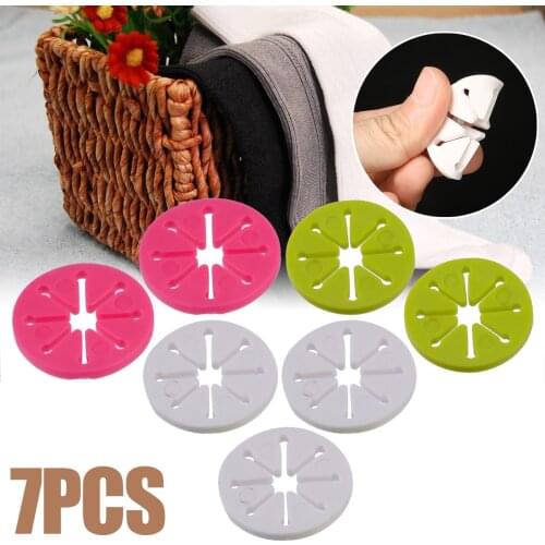 7Pcs Colorful Sock Clips Sock Holder Rings Organizers Sorters Locks Clips Clothes Pegs for Home Laundry Color Random