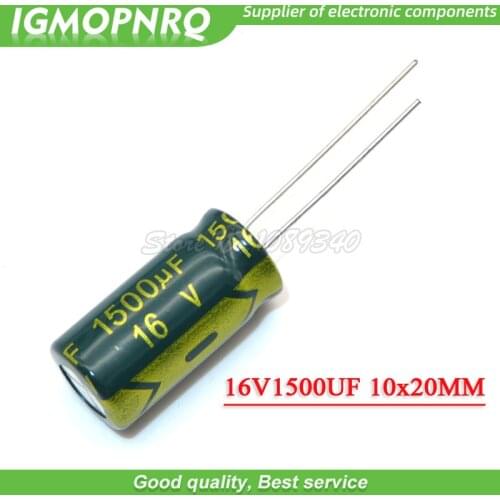 10PCS 16V1500UF 10*20mm 1500UF 16V 10*20 Aluminum electrolytic capacitor