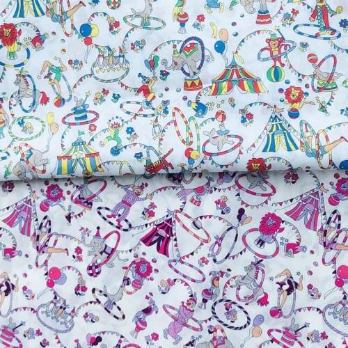 Circus 80S Like Liberty Cotton Fabric For Kids Baby Sewing Cloth Dresses Skirt DIY Handmade Designer Patchwork Meter 2021
