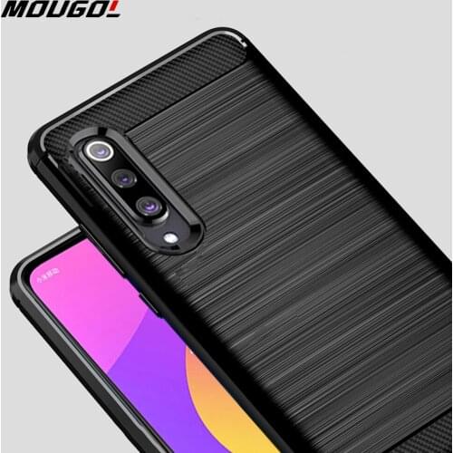 For Mi 9 Lite Case Carbon Fiber Cover Shockproof Phone Case For Xiaomi Mi CC 9 Mi9 Lite Cover Full Protection Bumper Flex Shell