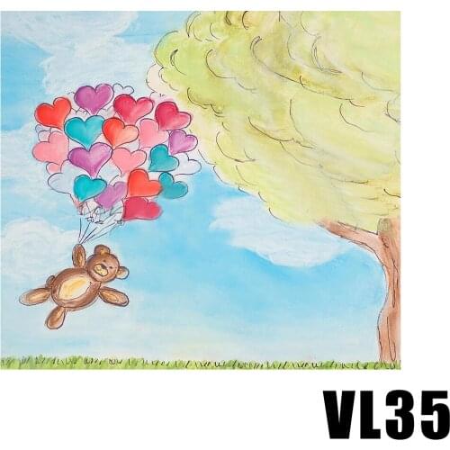 Little bear love balloon spring photography background photo studio backdrop Dessert Table Photobooth