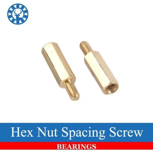 30Pcs M2.5/M3/M4+3mm Hex Nut Spacing Screw Brass Threaded Pillar PCB Computer PC Motherboard Standoff Spacer