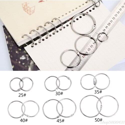 Metal Loose Leaf Book Binder Hoop Ring Multifunctional Keychain Circle DIY Album O16 20 Dropshipping