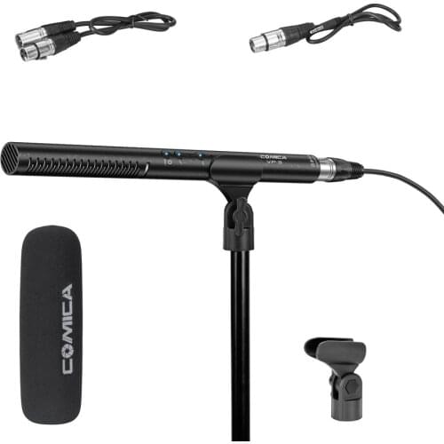 Comica Cvm-Vp3 Microphone Super Cardioid Condenser Photography Interview Video Mic for Canon Nikon Sony Camera Camcorder with 3