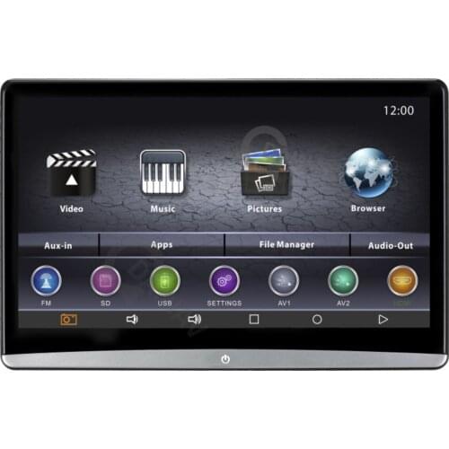 12.5 Inch 2GB+16GB Car Headrest Monitor Same Screen 4K 1080P MP5 WIFI/Bluetooth/USB/SD/AV/FM/Mirror Link/Miracast