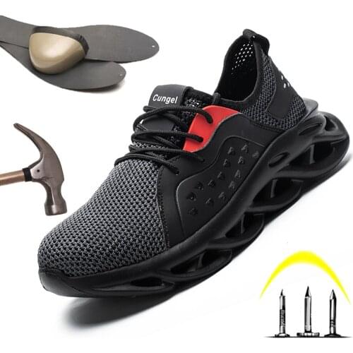 Men Industrial Safety Work Shoes Construction Sneakers Steel Toe Safety Boots Men Anti-puncture Shoes Male Indestructible Shoes