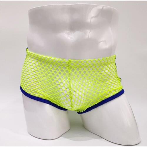 Mens Panties Breathable Low Waist Comfortable Underwear Men Boxers Mesh Sexy Transparent Calsoncillos Hombre