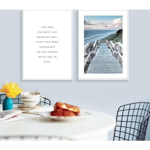 Bridge Landscape Poster Nordic Style Wall Art Canvas Scandinavian Quote Print Painting Modern Home Decoration Picture
