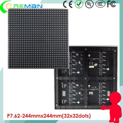 Low price indoor full color 32x32 pixel 244mmx244mm smd 3528 p7.62 led module led matrix