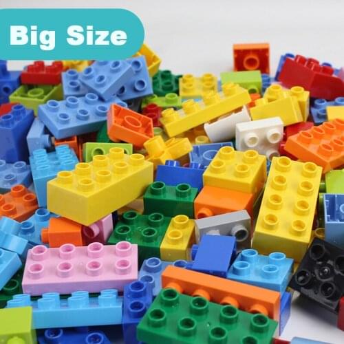 QWZ New Big Size Brick Colorful Bulk Bricks Baseplates DIY Building Blocks Block Toys For Children Gifts