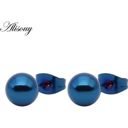 2PC 20g Surgical Steel Black/Blue/Gold/Silver Color Ball Stud Earrings Punk Ear Tragus Ear Piercing Fake Taper For Men Women