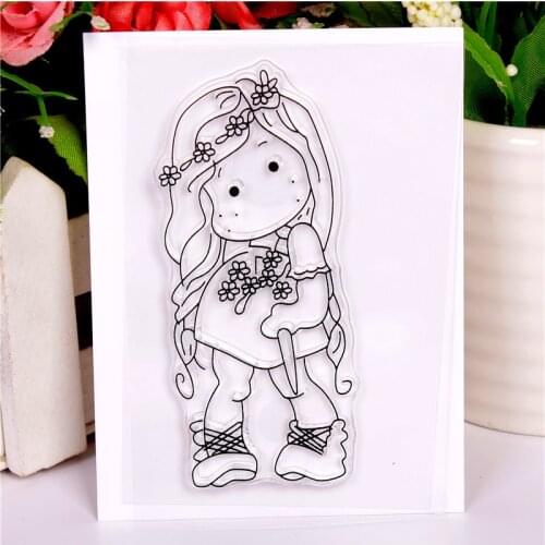 New girl cartoon pattern Stamp And metal die Scrapbooking Alphabet Stamp Embossing Craft making Silicone Transparent Stamps