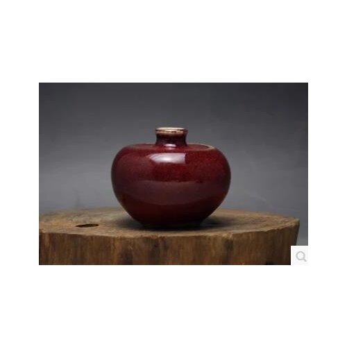 Antique Old QingDynasty porcelain vase,red glaze,Apple shape,hand painting,Home furnishing collection&adornment,free shipping