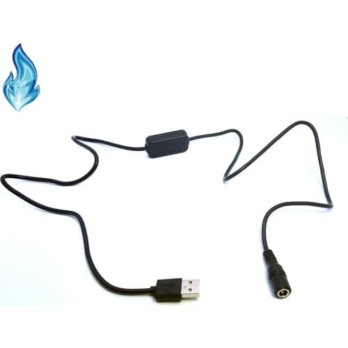 USB Power Cable Female 5.5mm Connector with 8V Regulator for Camera Battery DC Coupler LP-E6 DR-E6 / AC-PW20 NP-FW50