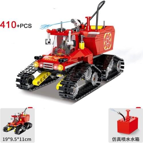 Military City creator series Water tank fire truck Tracked fire Tank DIY Model Building Blocks Bricks Toys Gifts