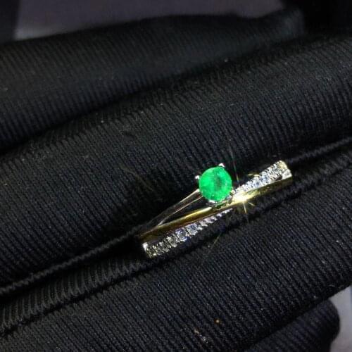 100% 925 sterling silver Natural green Emerald Rings fine Jewelry gift women wedding open wholesale new plant jcj3.53.5881agml