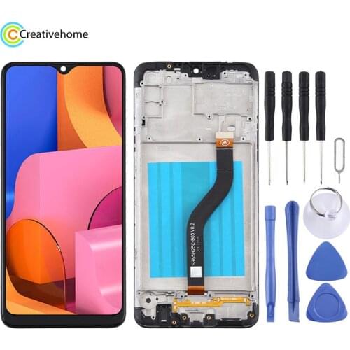 LCD Screen and Digitizer Full Assembly with Frame for Samsung Galaxy A20s (Black)