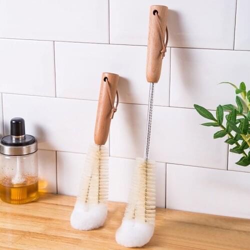 1pcs Long Handle Baby Bottle Brush Household L-Shaped Curved Brush Kitchen Glass Cup Decontamination Cleaning Brush