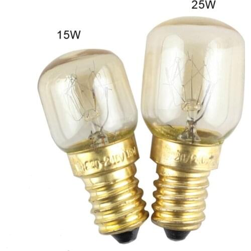 10pcs/lot 300 Degree Glass Filament Light Bulbs 15W/25W Incandescent Bulb E14 Salt Lamp Toaster Oven Refrigerator Lighting