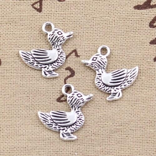 15pcs Charms Duck 20x20mm Antique Silver Color Plated Pendants Making DIY Handmade Tibetan Silver Color Finding Jewelry