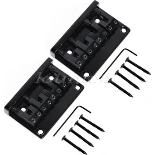 2Pack 4String Bridge L Shape Saddle Bridge Black 18mm string space For JB PB Bass Guitar Replacement